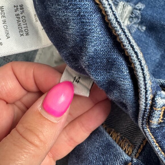 Vervet Jeans Womens 14 Blue Distressed Skinny High Rise Raw Hem Stretch Denim - Picture 8 of 13